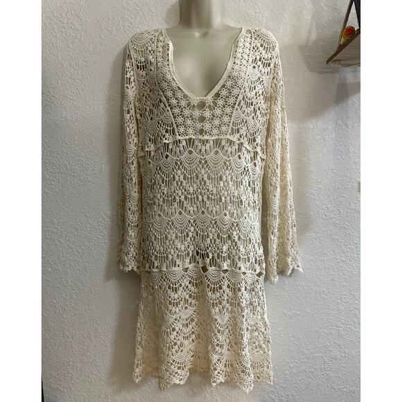 Ivory Knit Swim/Beach Cover - Picture 1 of 5